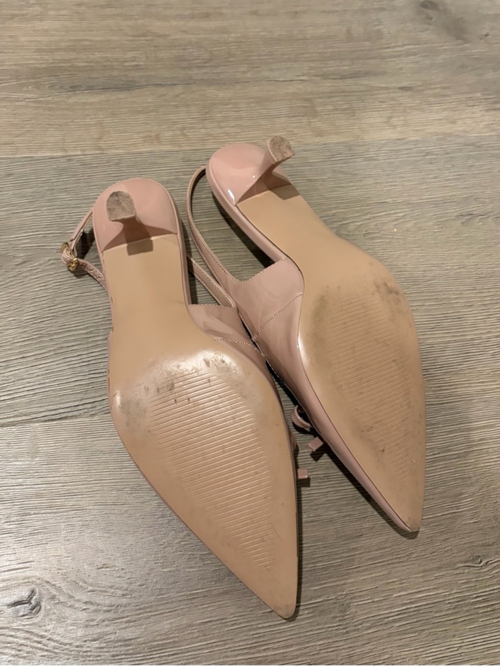Madden Girl Blush Pink Pointed Slingback Heels with Bow - Picture 4 of 6